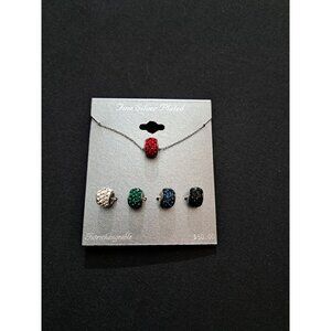 Fine Silver Plated Multicolored Crystal Stone Beaded Interchangeable Necklace
